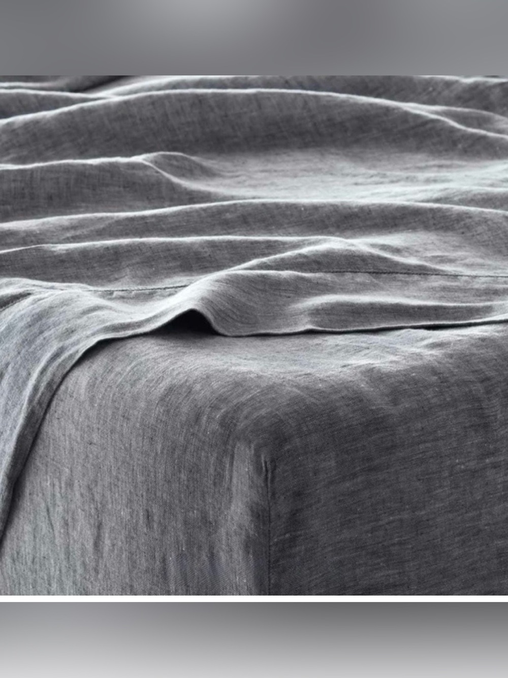 The Citizenry King Size Stonewashed French Linen Sheet Set Indigo Chambray